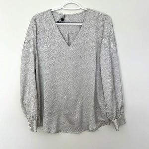Black and White Long Sleeve Blouse